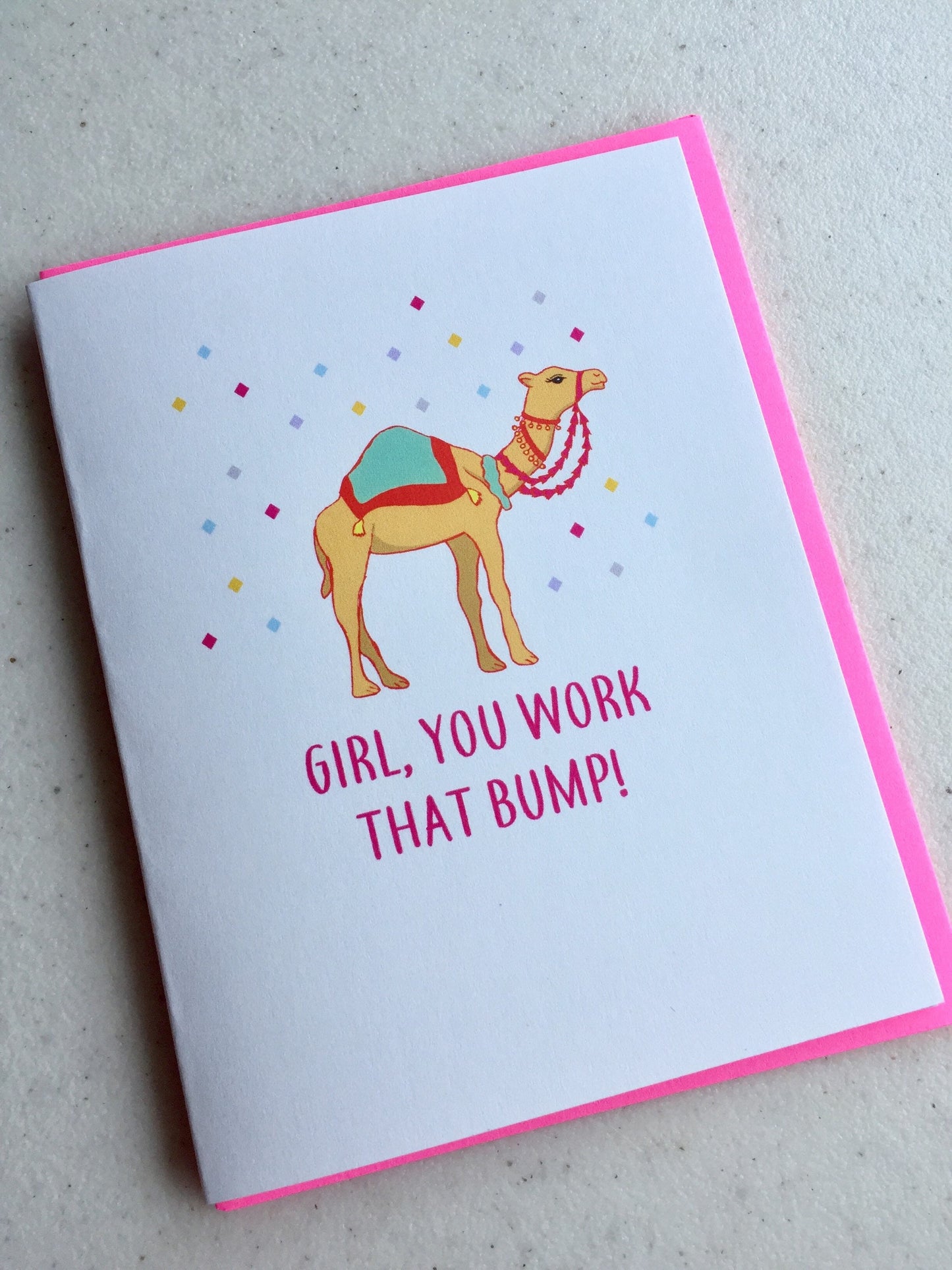 Camel Bump Baby Shower Card