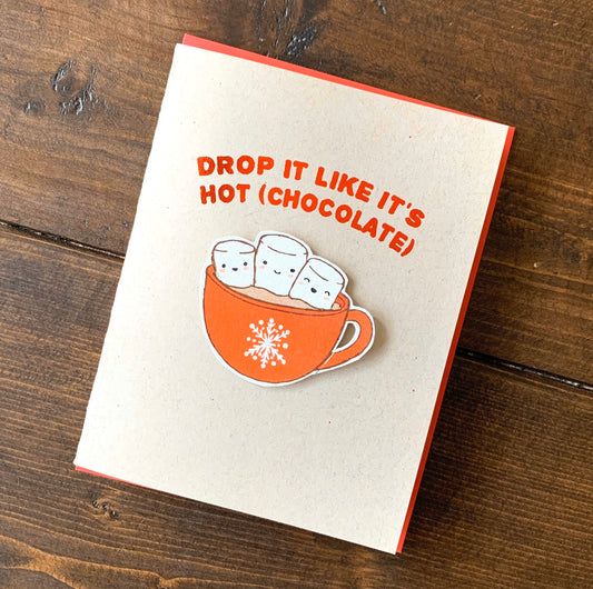Hot Chocolate Christmas Card - A2 Handmade Cocoa Xmas Card
