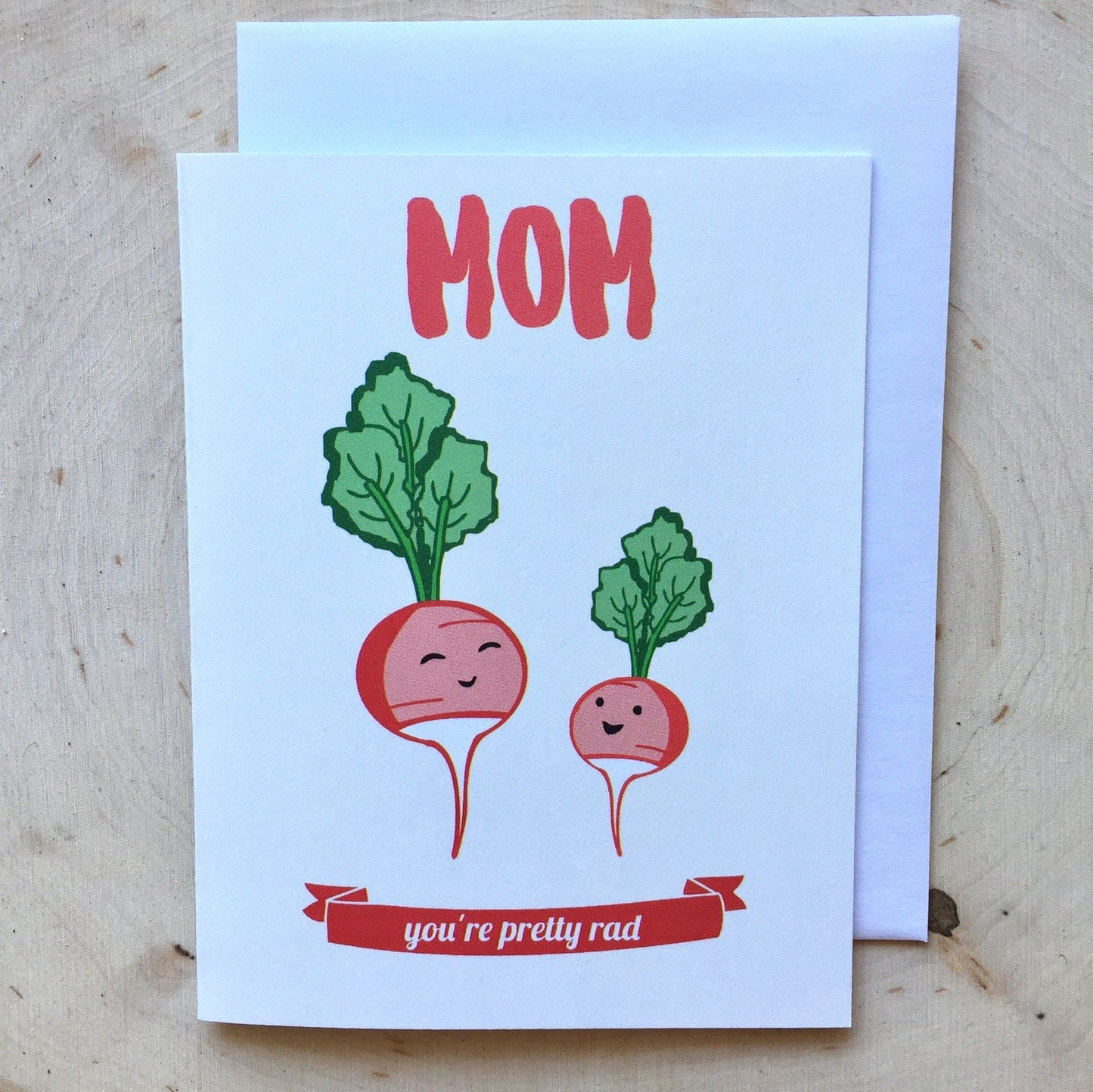 Radish Mom Card - Mothers Day Card, Mom birthday card, gift for mom, punny mother card