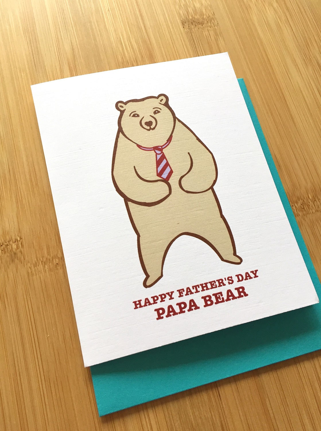 Papa Bear Fathers Day Card - Card for Dad, Grizzly Bear Dad Card, Teddy Bear Card