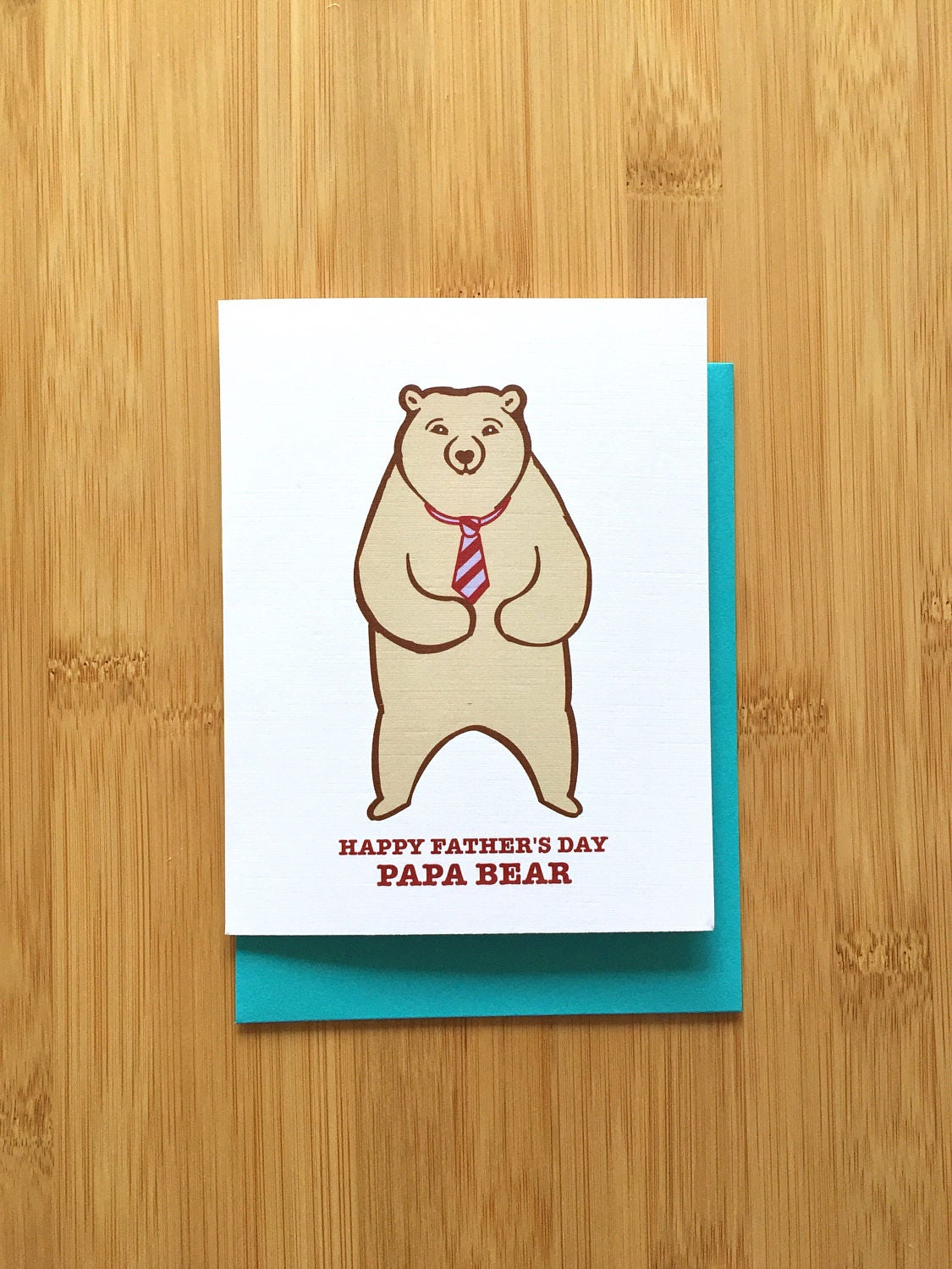 Papa Bear Fathers Day Card - Card for Dad, Grizzly Bear Dad Card, Teddy Bear Card