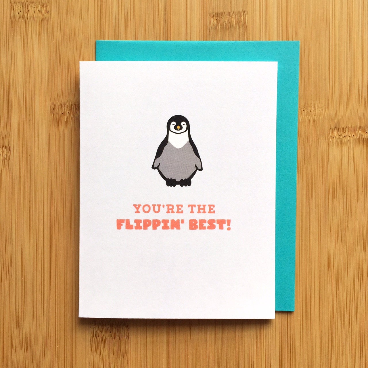 Penguin Thank You Card - Cute Thanks Penguin Card, Penguin Gift, Penguin Accessories