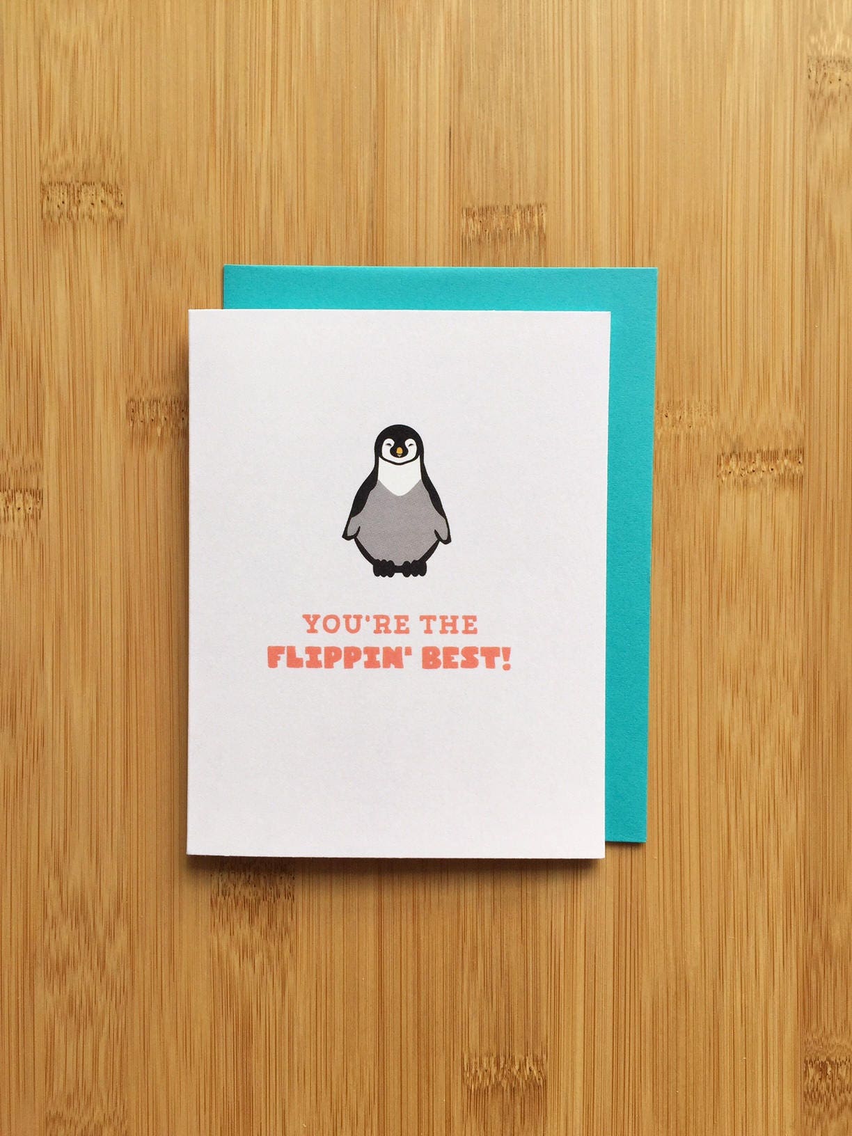 Penguin Thank You Card - Cute Thanks Penguin Card, Penguin Gift, Penguin Accessories