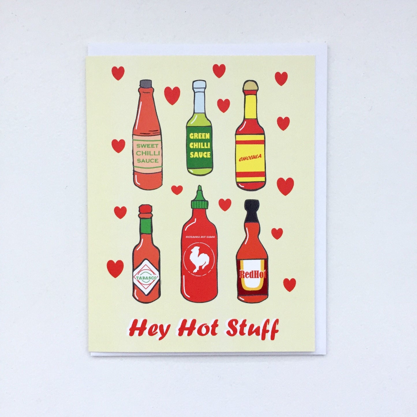 Hot Sauce Card - Sriracha Card, Tobasco Chili Sauce Card, Hot Sauce Label, Hot Sauce in my Bag, Hot Sauce Graphic, Sriracha Art