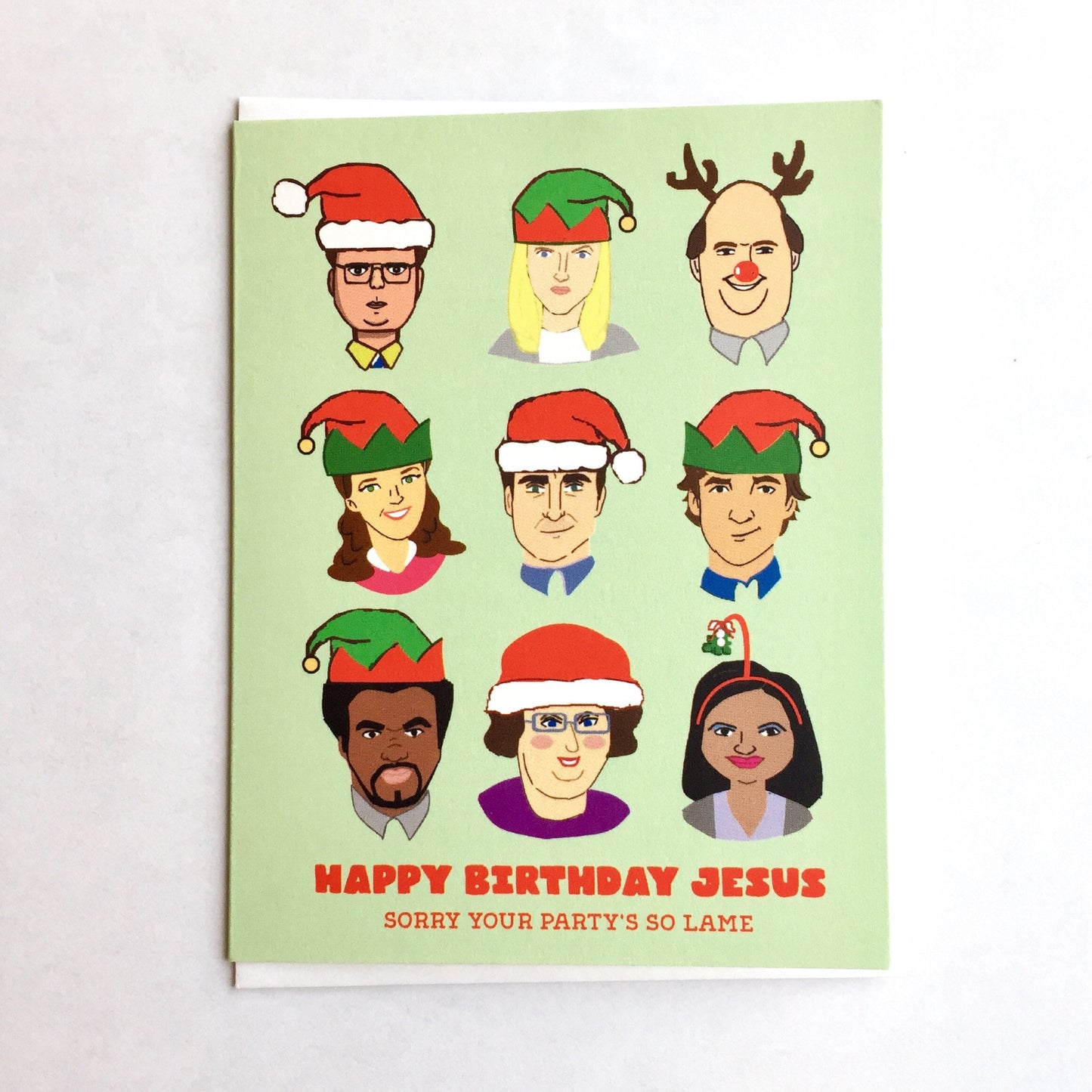 The Office Christmas Card - the office tv show xmas card, dunder mifflin card, dwight pam jim michael card