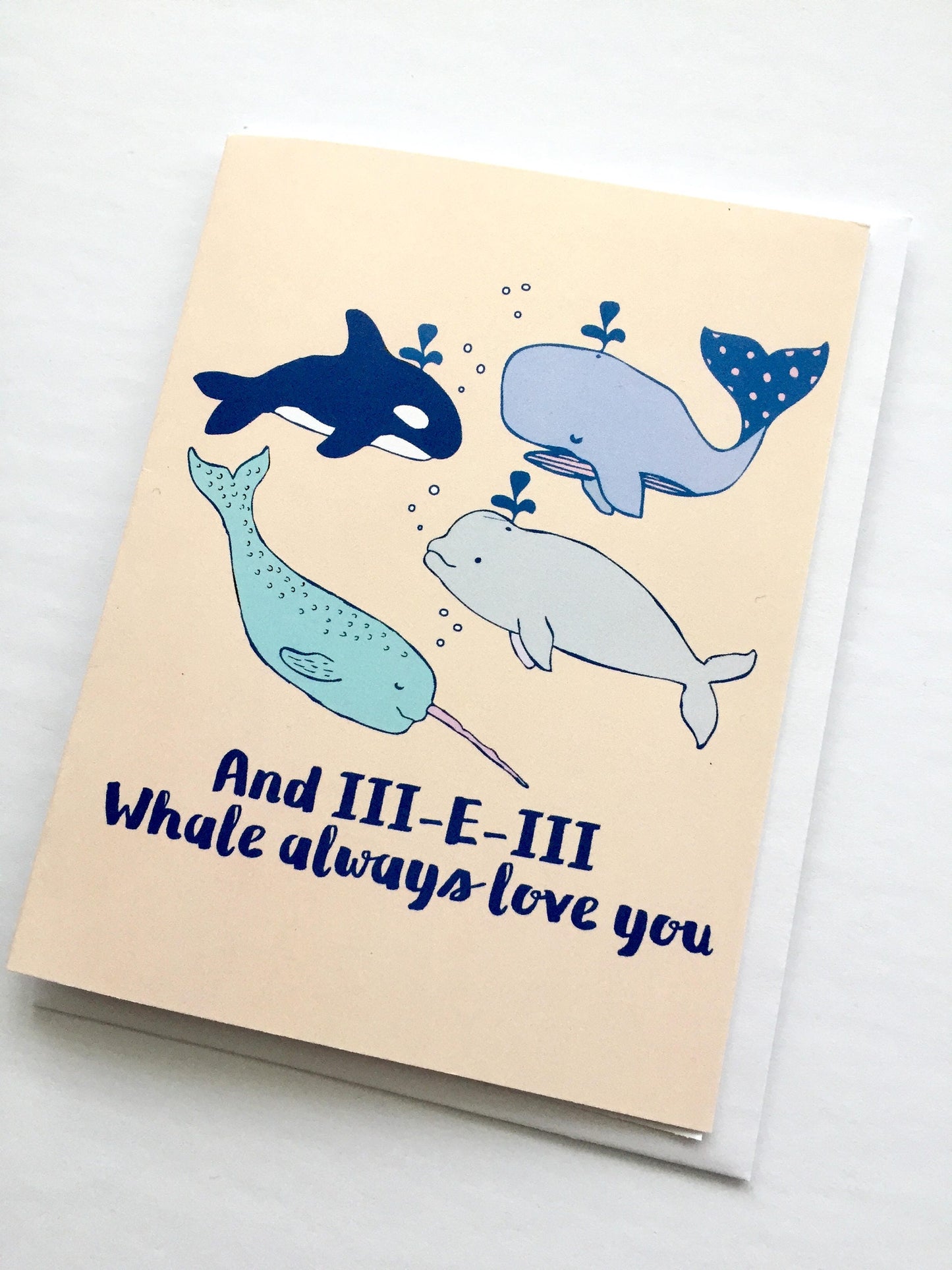 Whale Always Love You Card - Whitney Houston Will Always Love You, R&B card, Punny Card, Whales Print, Whale Art