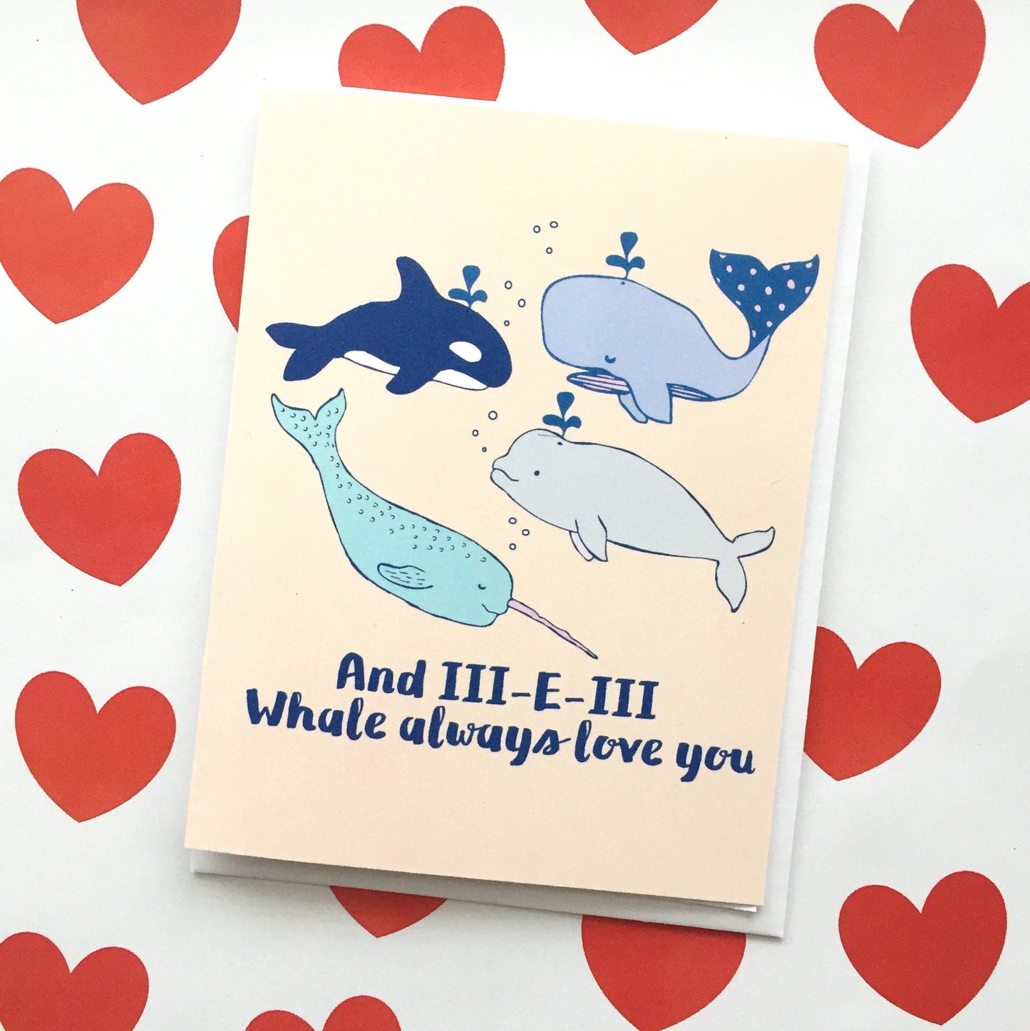 Whale Always Love You Card - Whitney Houston Will Always Love You, R&B card, Punny Card, Whales Print, Whale Art