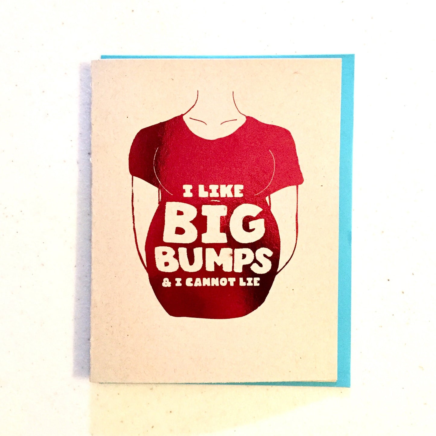 I like Big Bumps Baby Card - Handmade A2, New Baby Shower, Pregnancy, Newborn, Sir Mixalot Big Butts Hip Hop Card