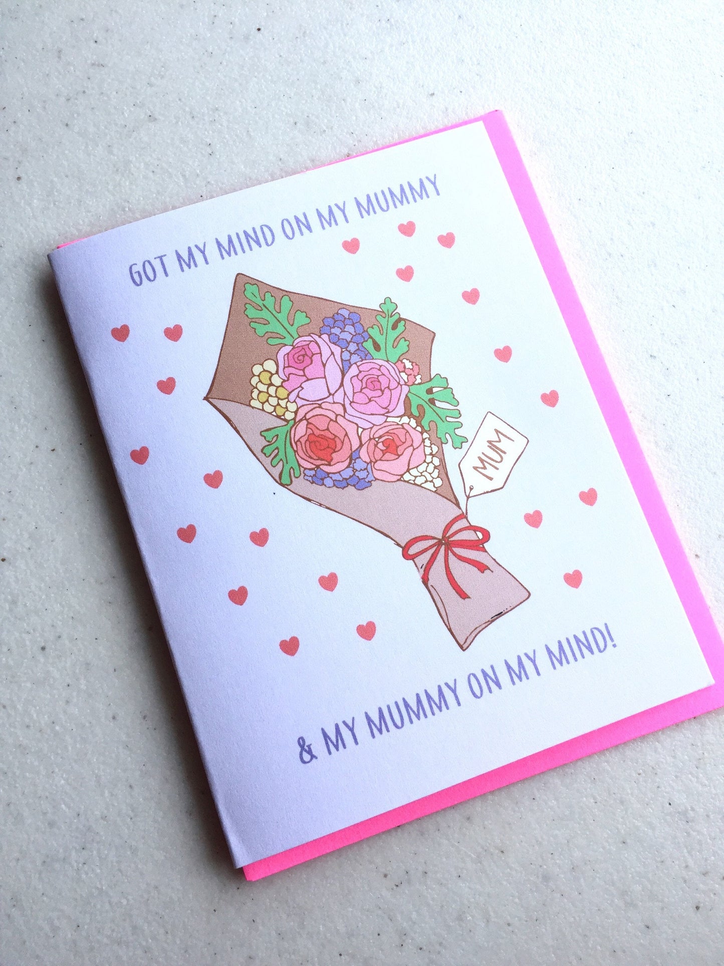 Mind on My Mummy Mother's Day Card - Flower Bouquet Mothers Day Card, Hip Hop Card for Mom, Mom Birthday Card