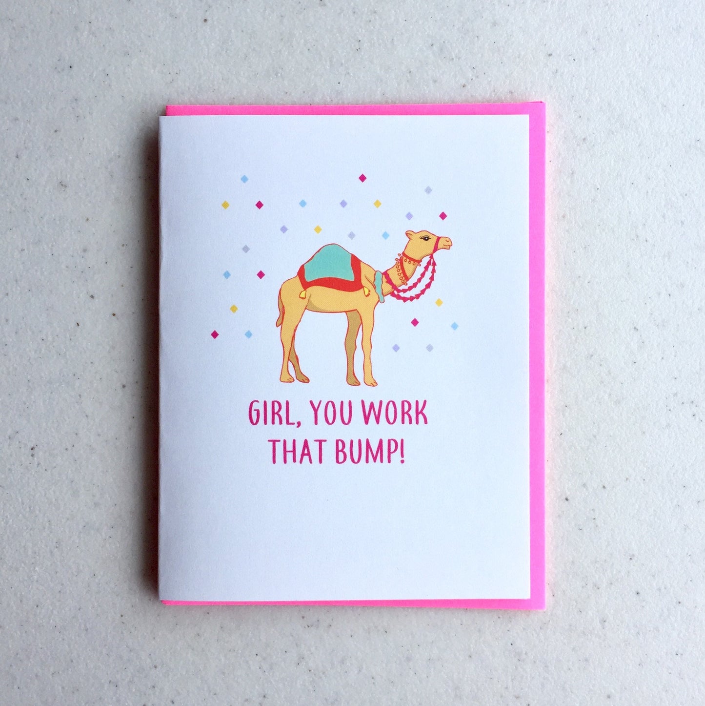 Camel Bump Baby Shower Card