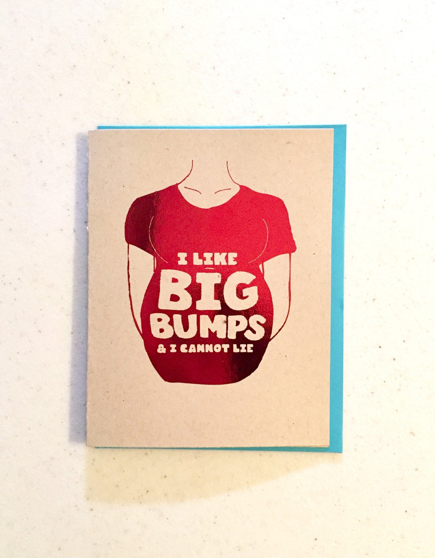 I like Big Bumps Baby Card - Handmade A2, New Baby Shower, Pregnancy, Newborn, Sir Mixalot Big Butts Hip Hop Card