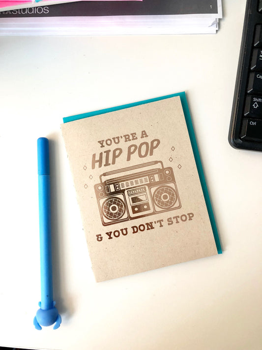 Hip Hop Father's Day Card- Funny Boombox Hip Pop Card, Card for Dad, Fathers Day Gift, Card for Him