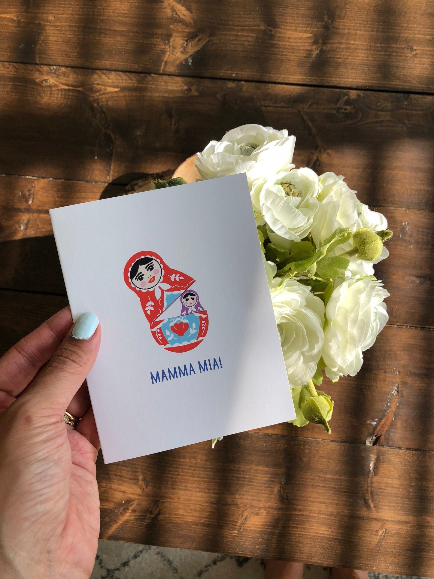 Russian Doll Baby Shower Card- Pregnancy, New Baby Babushka Card , Baby Shower Gift, Mother's Day Card
