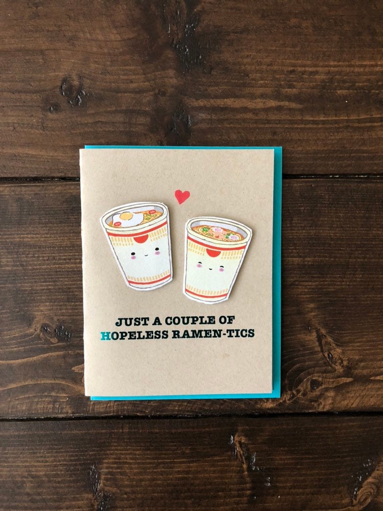 Instant Ramen Cup Noodles Love Anniversary Card