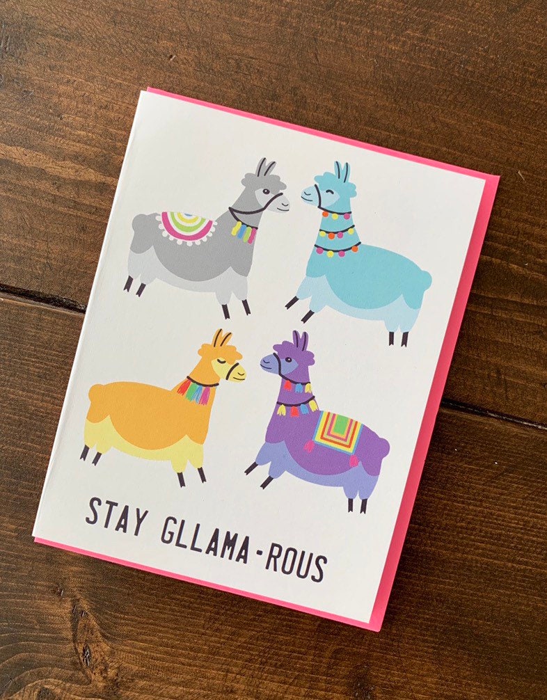 Llama Llike Card - Just Because A2 Funny Birthday Love Card with Foiled Lettering