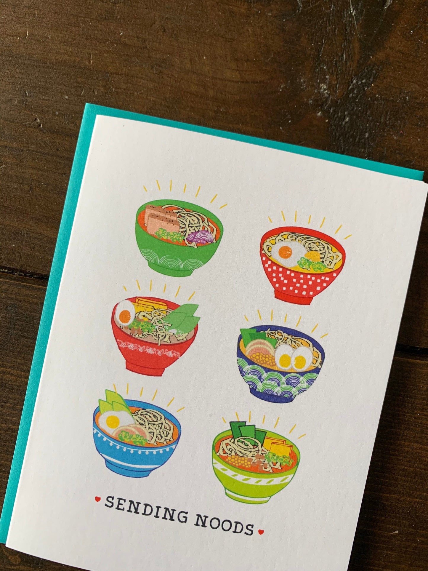 Sending Noods Noodle Card -  Noodle Bowl Card, Noodle Puns