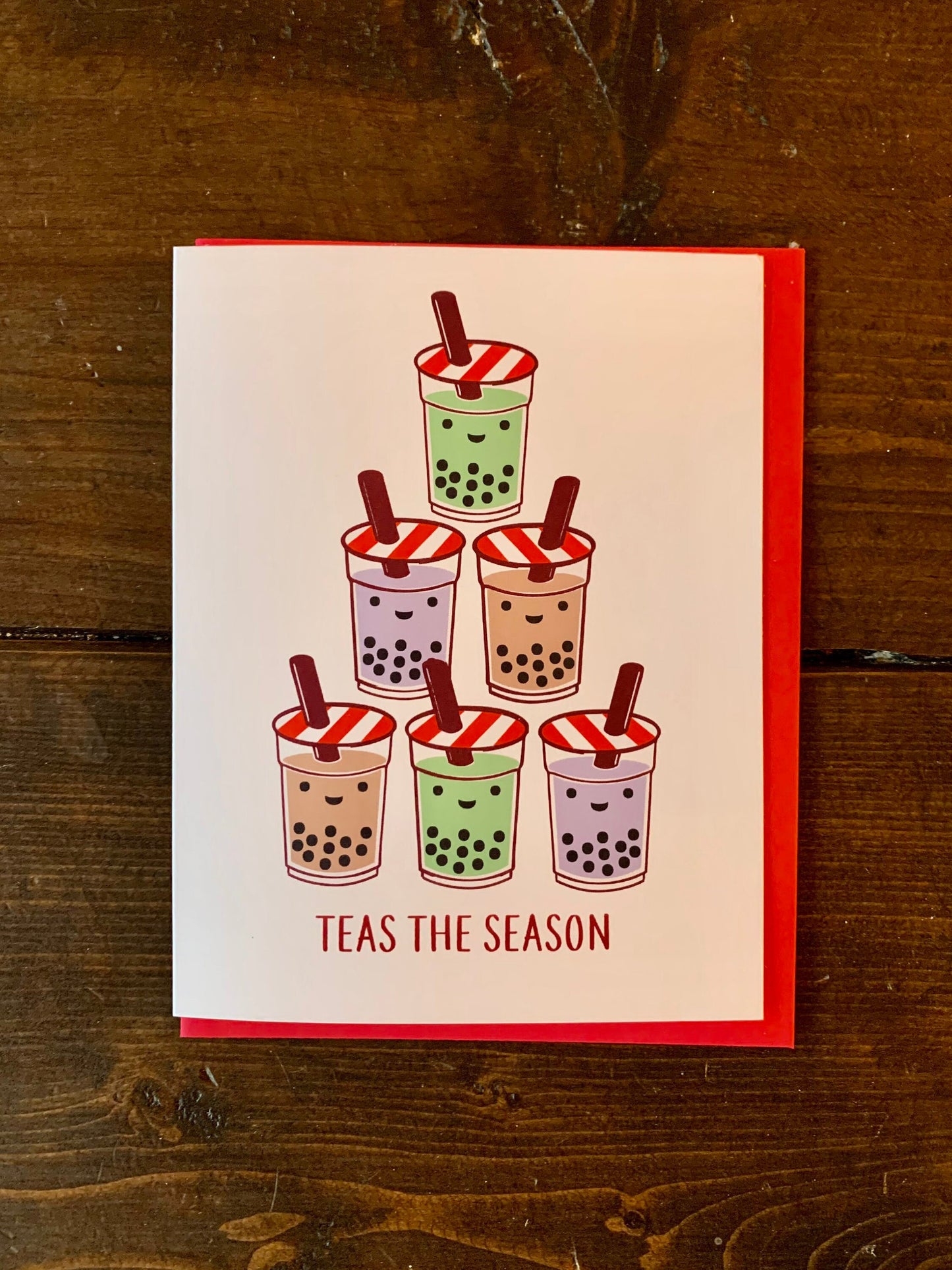 Boba Bubble Tea Christmas Card