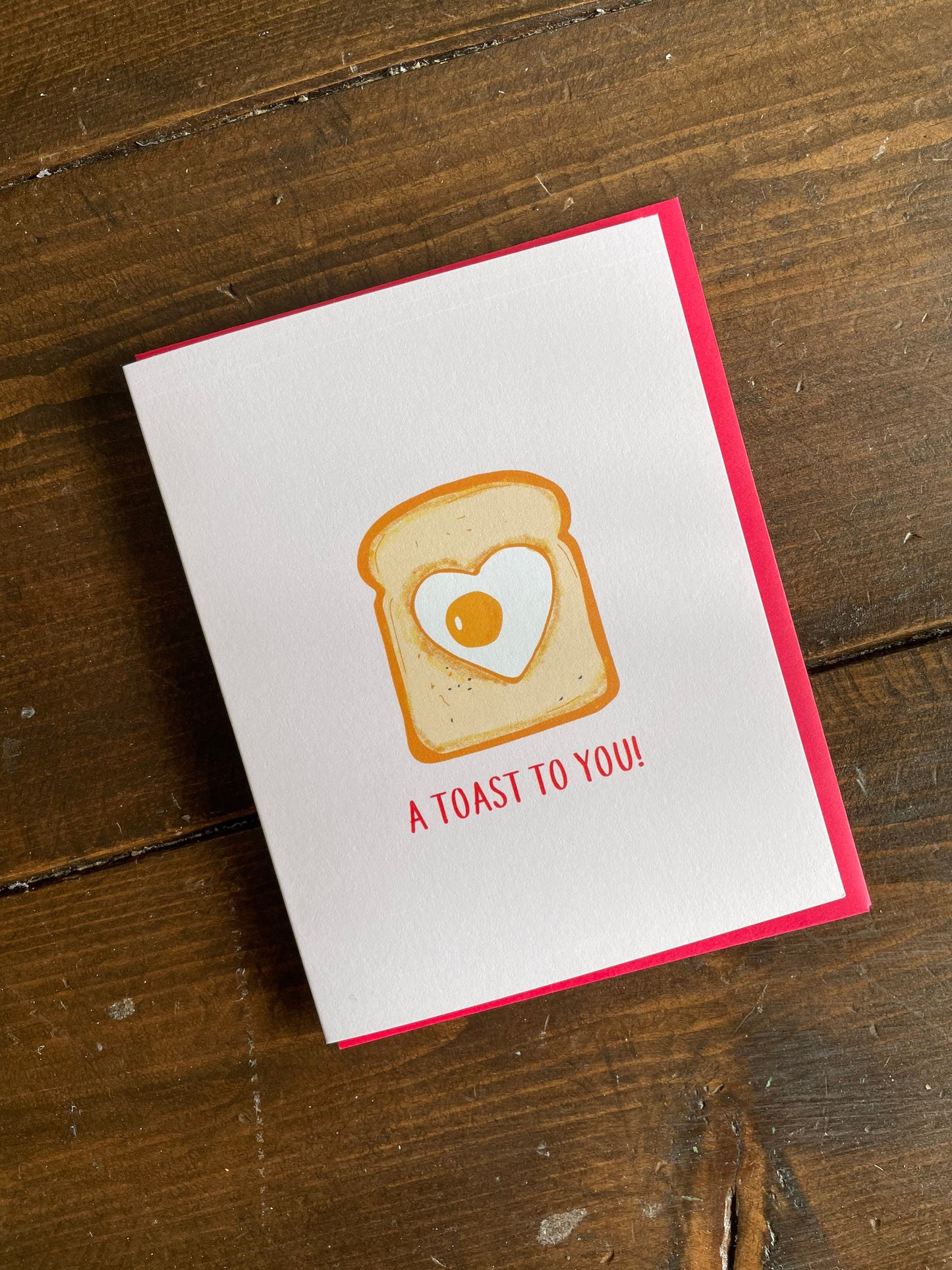 Egg Toast Celebration Card, Engagement Card, Breakfast Card, Wedding Card, Egg Birthday, Punny Card