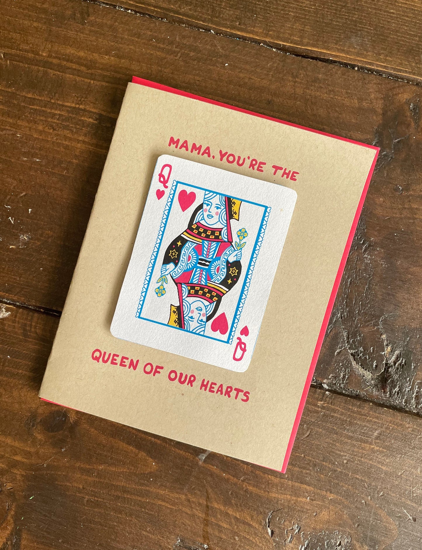 Queen of Hearts Mom Card - Mothers Day Card, Mom birthday card, gift for mom, punny mother card