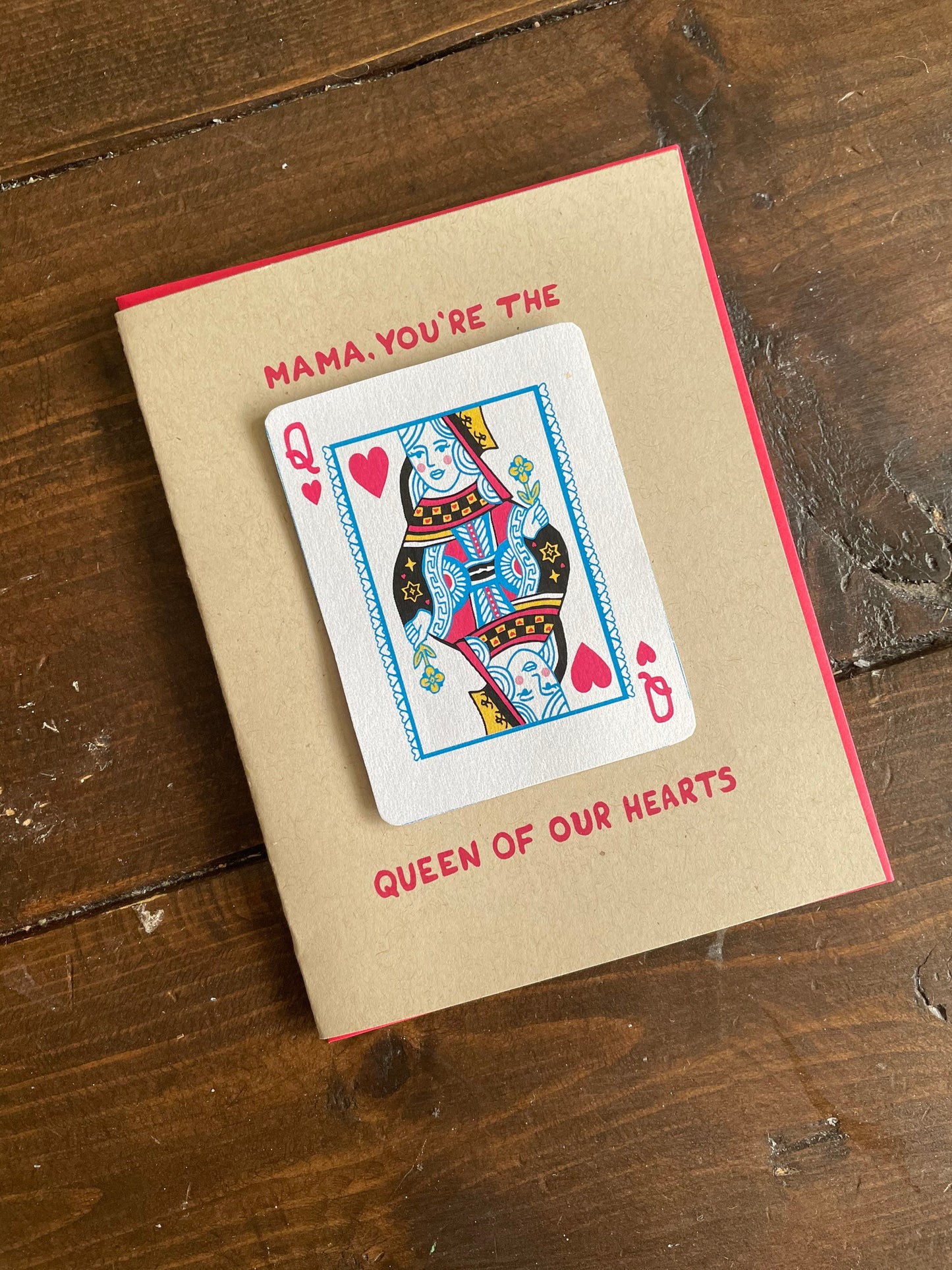 Queen of Hearts Mom Card - Mothers Day Card, Mom birthday card, gift for mom, punny mother card