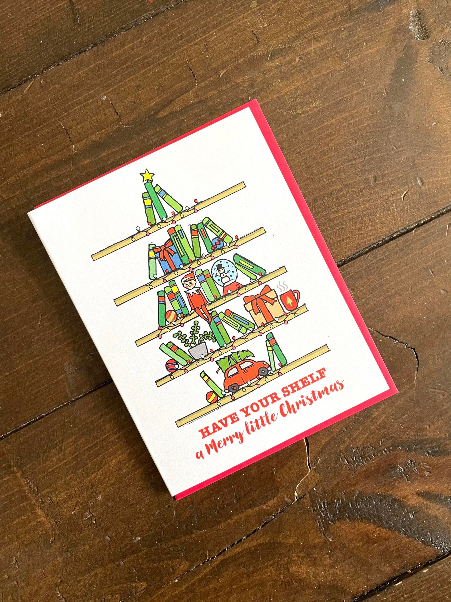 Book Shelf Christmas Card