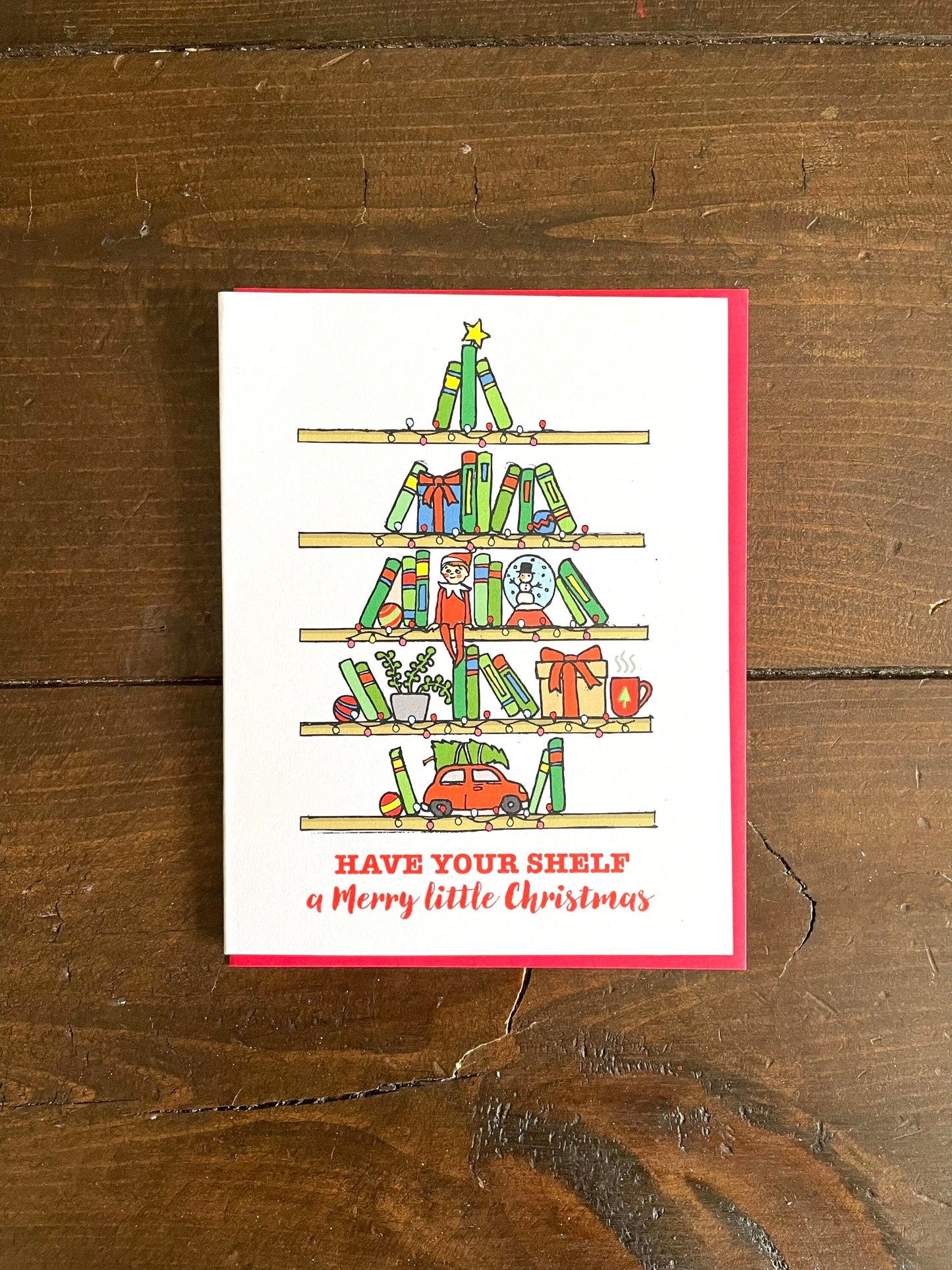 Book Shelf Christmas Card